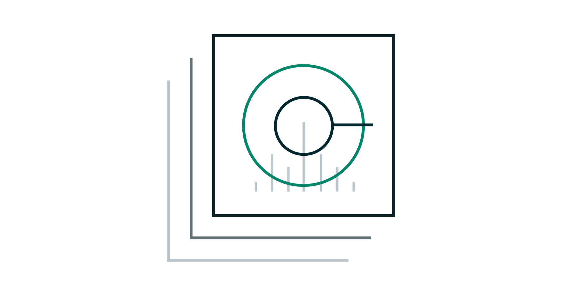 a transparent illustration of nested squares with internal circles representing Business Observability Software