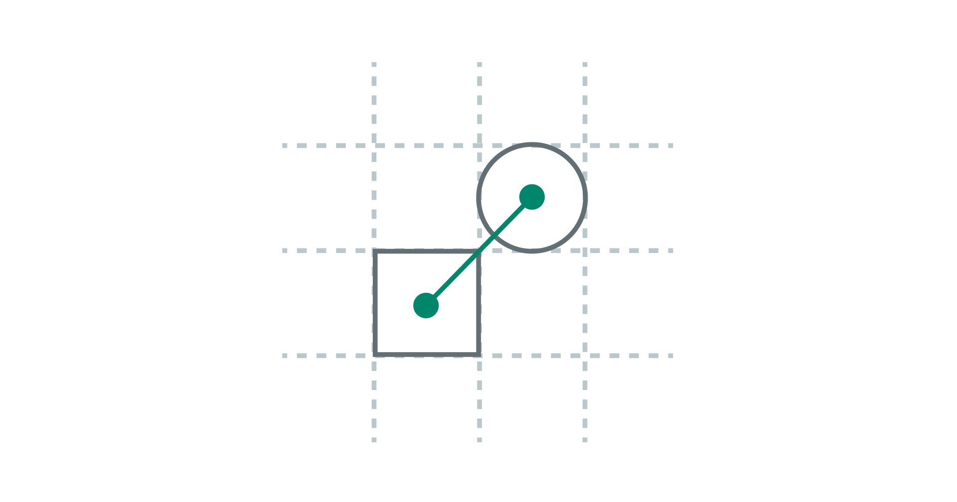 a transparent grid illustration connecting a circle and square representing the strategic planning process