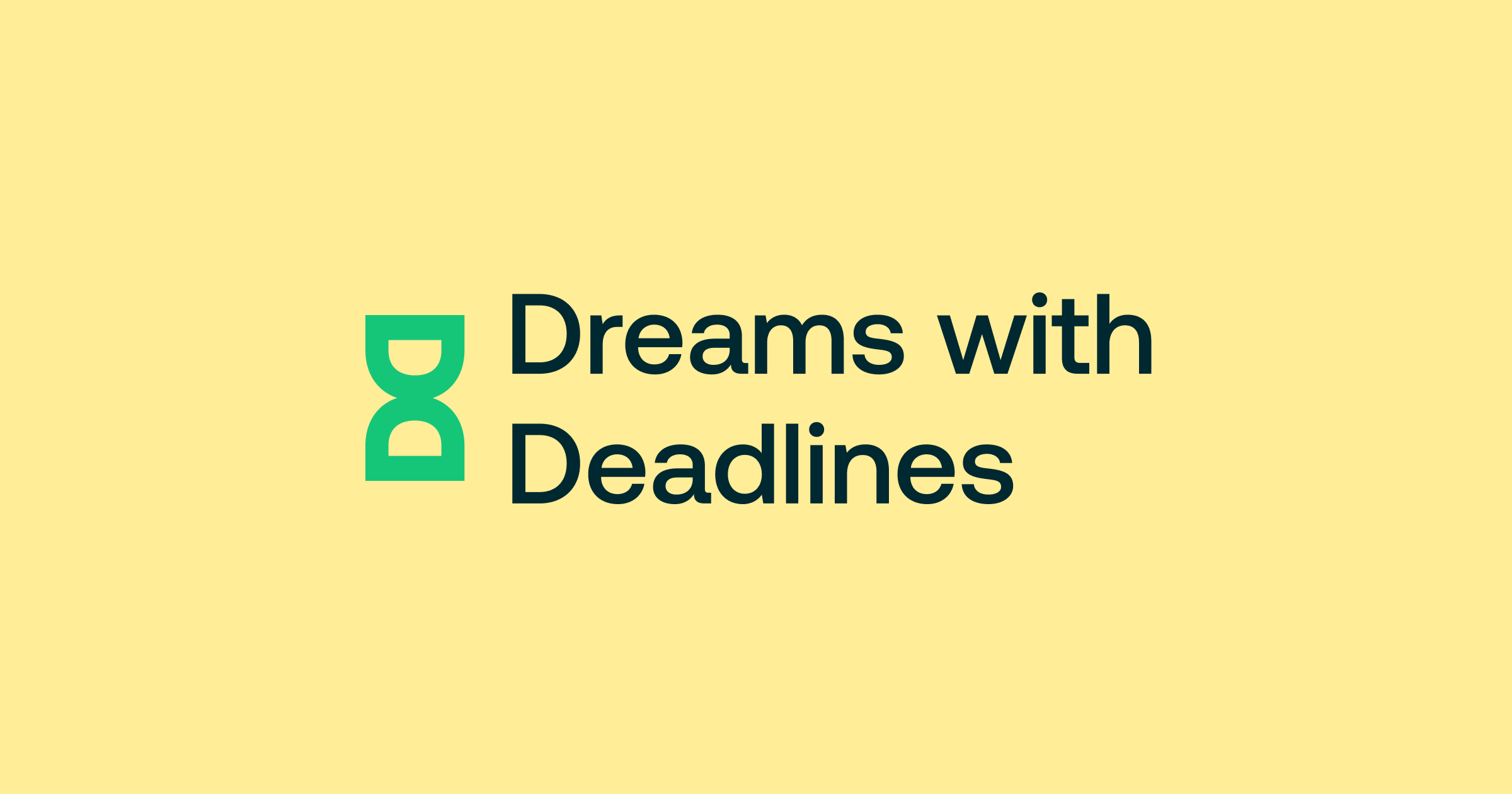 Dreams with Deadlines logo on yellow background