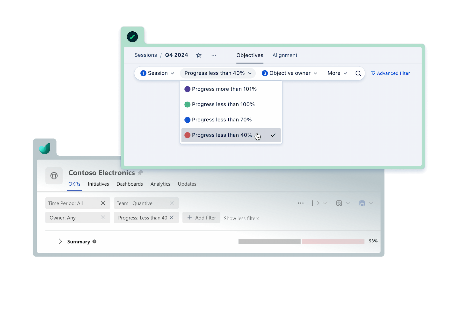 Advanced OKR filters visual